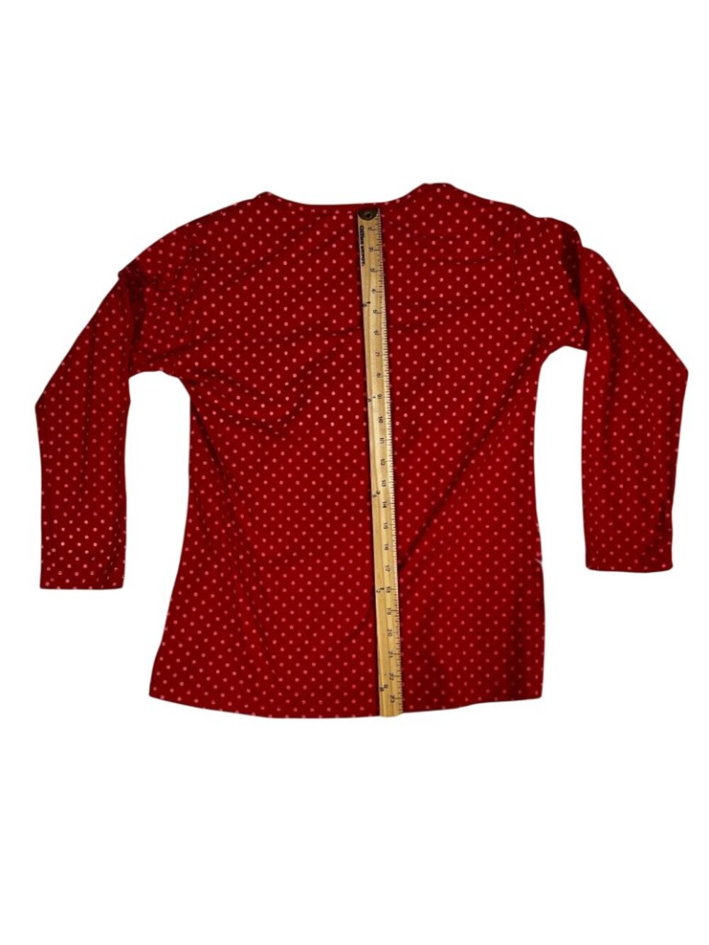 Hauerfei Womens Long Sleeve Mickey Mouse Shirt Lg Red Pink Patches Polka Dot - Picture 3 of 5